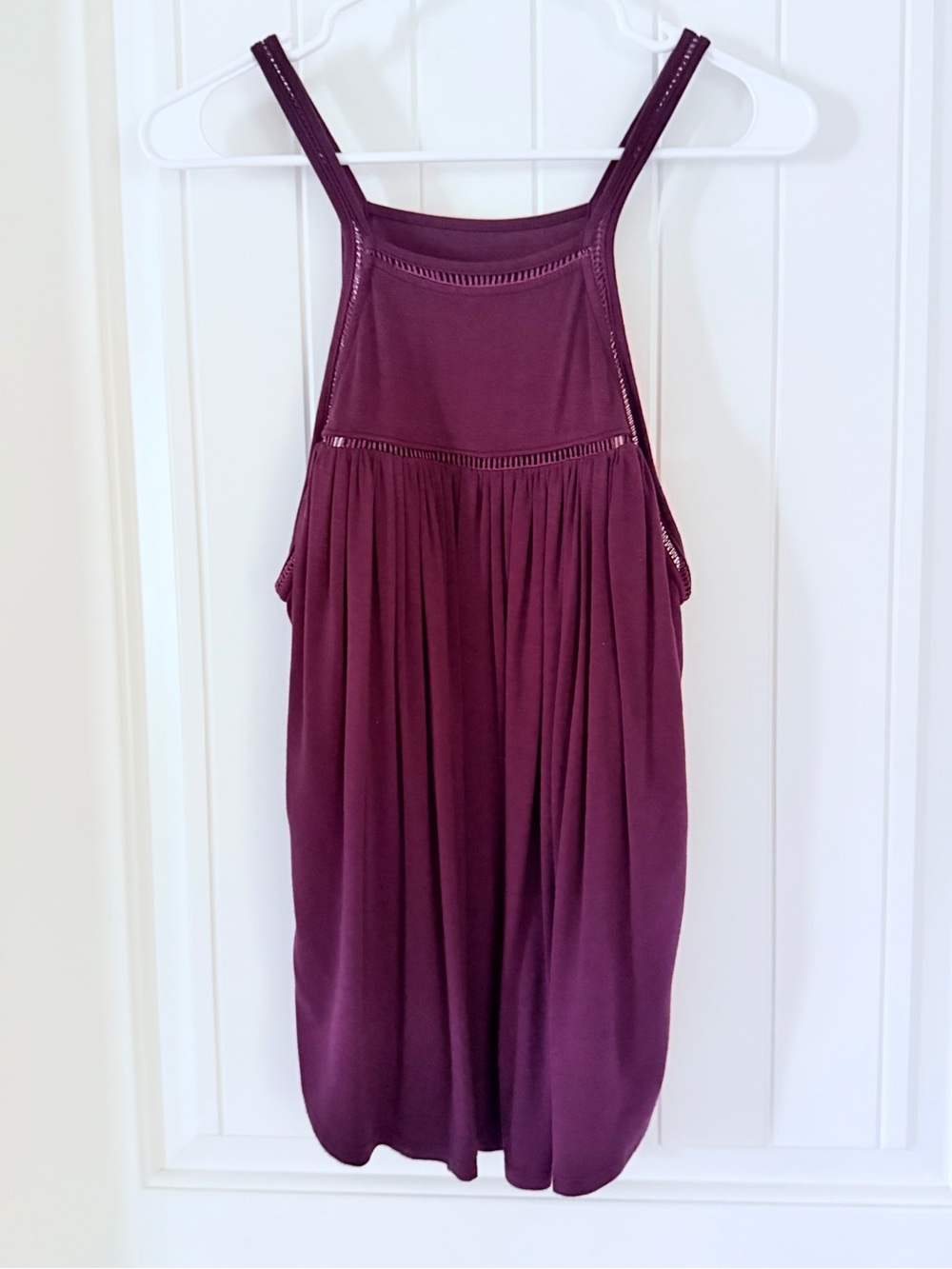 JJ Winks High-Neck Sleeveless Camisole in Deep Plum